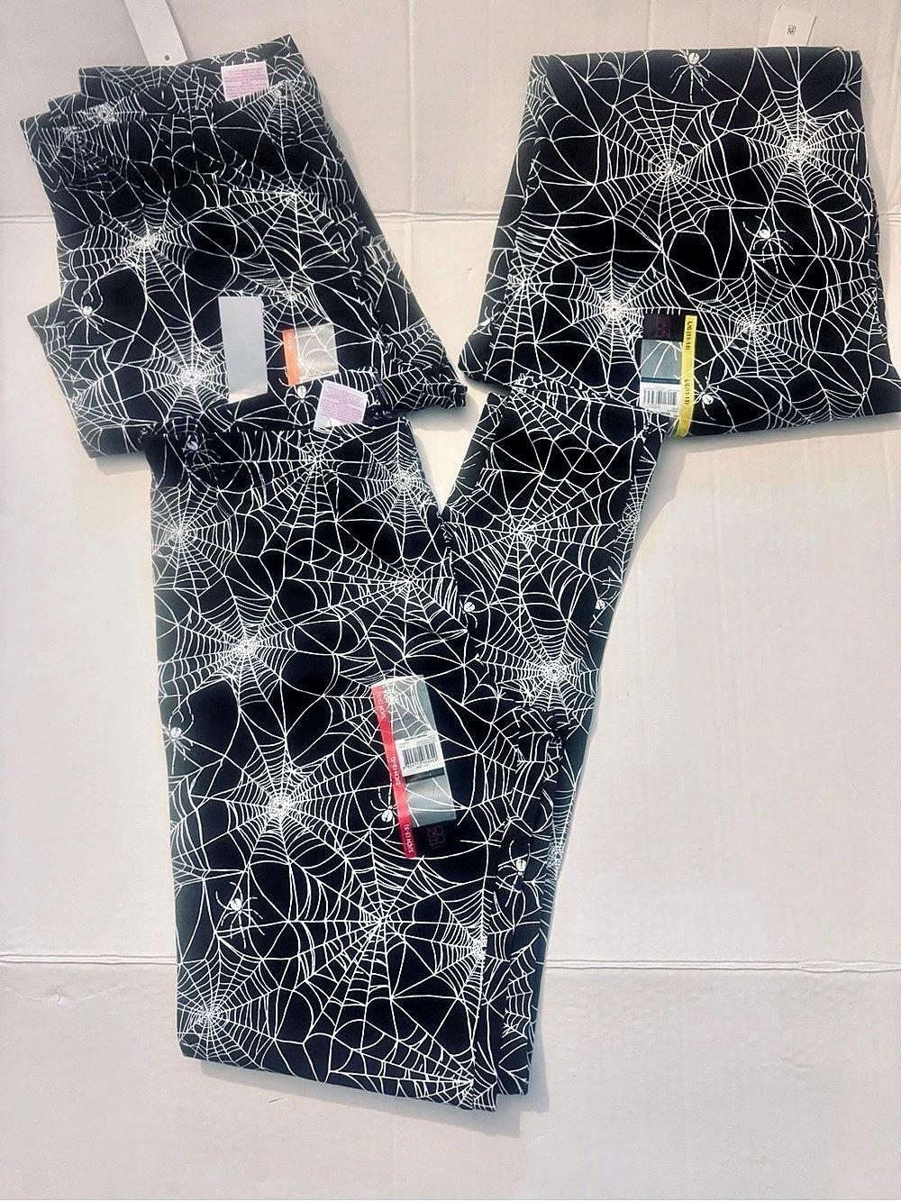 3 pairs No Boundaries Juniors Holiday Legging Spiderweb Print Leggings